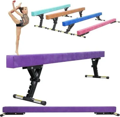 Produktbild von Famanu Gymnastikstange für Kinder 244 cm - 5 Höhen für Gleichgewichtstraining drinnen und draußen