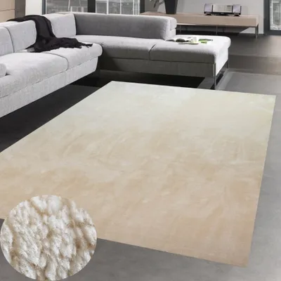 Produktbild von Teppich Shaggy Flokati Badezimmer waschbar in beige Größe - 160 x 220 cm