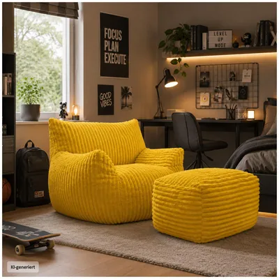 Produktbild von Loungesessel mit Hocker in Gelb