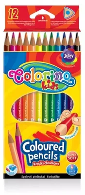 Zdjęcie produktu dla Kredki ołówkowe trójkątne 12 kolorów Colorino Kids