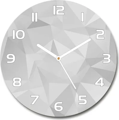 Produktbild von Wanduhr aus Glas 30fi Glasbild Glasuhr Gehärtetes Glas - weisse-zeiger - Abstraction triangles