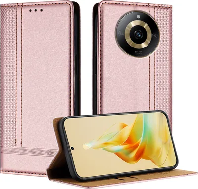 Produktbild von Handyhülle für Realme 11 4G Leder Flip Klappbare Schutzhülle mit Standfunktion Pink