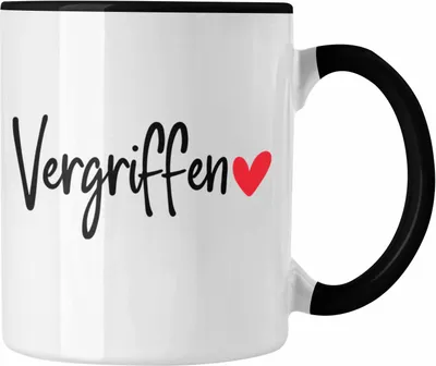 Produktbild von Trendation - Tasse Vergirffen Geschenk Valentinstag Geschenkidee für Freund oder Freundin (Schwarz)