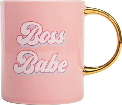 Produktbild von Paris Hilton  Boss Babe Tasse 450ml  Stilvoller Kaffeebecher mit Spruch, 134x105mm, Ideal für Büro und Zuhause, Handwäsche