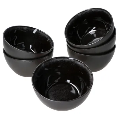 Produktbild von Reactive Glaze Grey Black 6er Set Dessert-Schale 450ml Schüssel Dessert Snacks