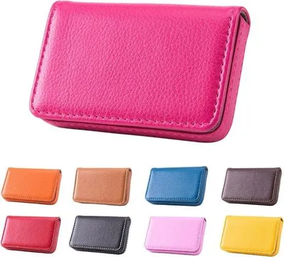 Produktbild von Famanu Visitenkartenhalter Kunstleder mit Magnetverschluss für Damen und Herren - Rot Rosa