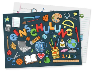 Produktbild von Friendly Fox Einladung Einschulung , 12x Einladungskarten Schulanfang Kinder, Schuleinführung Einladung Junge Mädchen