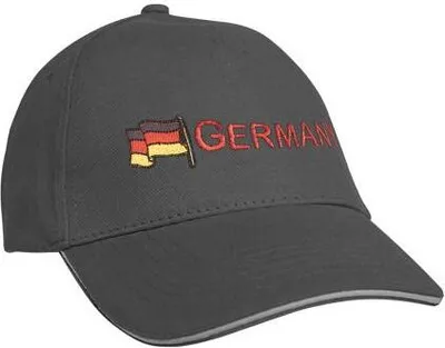 Produktbild von Baseballcap mit Einstickung Fahne Flagge Germany Deutschland 68130 versch. Farben Color - grau