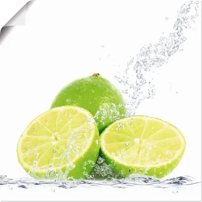 Produktbild von ARTland Poster Limette mit Spritzwasser Größe: 30x30 cm