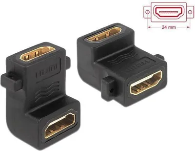 Imagen del producto de Delock 65510 HDMI Adapter Delock A -> A Bu/Bu 90ø unten