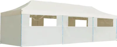 Produktbild von Faltzelt Partyzelt Pop-Up mit 8 Seitenwänden 870x291x315 cm Creme