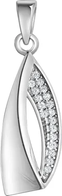 Produktbild von V Anhänger 925/- Sterling Silber 2,8cm weiß Zirkonia 025240136
