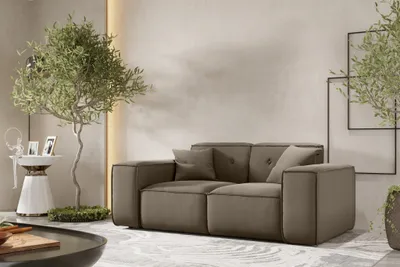 Produktbild von Sofa Designersofa CESINA 2-Sitzer in Stoff Opera Velvet Taupe