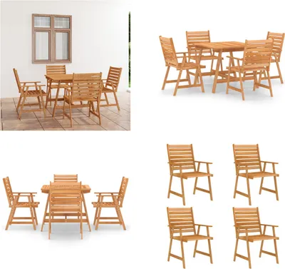 Produktbild von vidaXL 5 tlg. Garten Essgruppe Massivholz Akazie - Gartenmöbel-Set - Gartenmöbel-Sets - Gartentisch Und Stühle - Gartentische Und Stühle