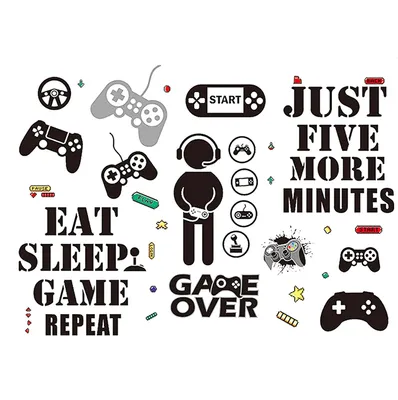 Produktbild von Cooles Gamer Wandtattoo Gaming Zimmer Jungen wandtattoo gamer graffiti Lounge Wandsticker game controller