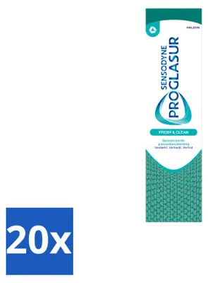 Zdjęcie produktu dla 20 sztuk pasty do zębów Sensodyne Proglasur Fresh & Clean - 75 ml - Opakowanie ekonomiczne