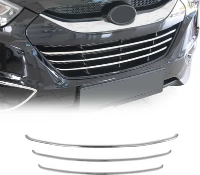 Immagine prodotto di Modanature griglia radiatore Modanature griglia per Hyundai ix35 2010-2015 acciaio inox argento 3x