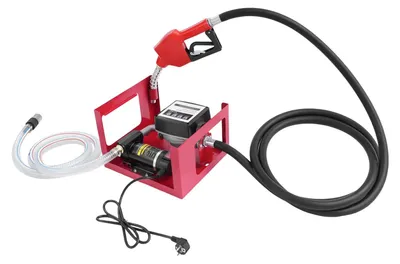Produktbild von Diesel Kraftstoffpumpe - Förderpumpe mit digitalem Durchflussmesser - 200 W 230 V - 50 l/min - Automatik-Zapfpistole - Rot