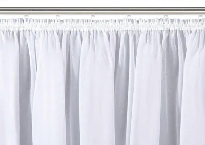Produktbild von heimtexland ® Gardinen Stores Vorhang Sablé weiß transparent Kräuselband Store Gardine Typ96 Höhe 245 cm 300cm f. Dekobr. 100-130cm