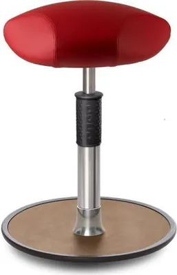 Produktbild von Sitz- Stehhocker Free Regular Triangel skai Kunstleder Rot Chrom /Natur.