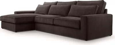 Produktbild von Fedve Ecksofa Eckcouch Medan Mini L Form Big Sofa Sofagarnitur Couch Wohnzimmer Seite Links Dunkelbraun (Lincoln 29)
