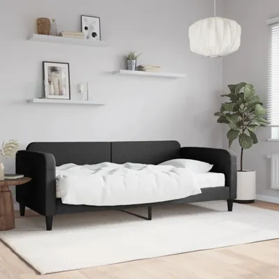 Image de Maison Exclusive - Lit de jour avec matelas noir 90 x 200 cm en tissu