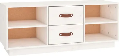 Produktbild von vidaXL TV-Schrank Weiß 100x34x40 cm Massivholz Kiefer