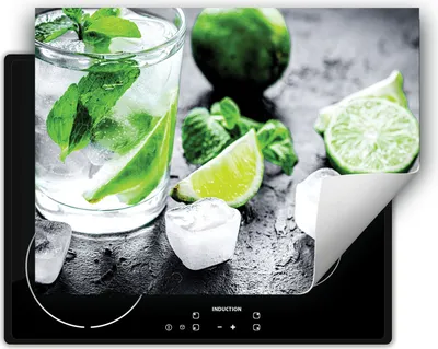 Produktbild von DarHaus Herdabdeckplatte 70x52 cm Anti Rutsch Matte Aufrollbar, Limmete - Wasser