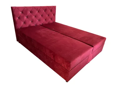 Obrázek produktu pro Skříňová postel Rivioli 180x200 cm s diamantovým prošíváním v červené barvě Kronos 02, úložným prostorem a jádrem z bonellových pružin