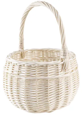 Imagen del producto de Creative Home Cesta pequeña de Pascua de mimbre con asa, pequeña 22 x 22 x 26 cm