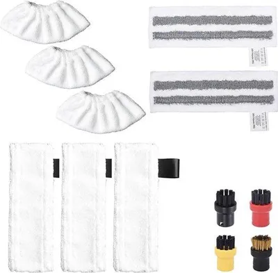 Produktbild von Dampfreiniger Zubehör 12-teilig Microfasertücher Mop Pad Borstel