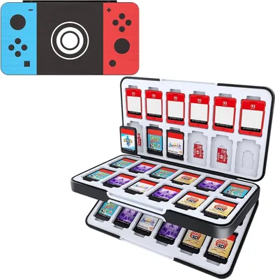 Obrázok produktu pre Puzdro na herné karty Nintendo Switch s vlastným vzorom, 48 slotov na herné karty, 24 slotov na karty Micro SD