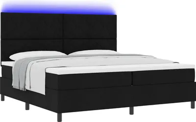 Obrázok produktu pre Posteľ s pružinovým rámom s matracmi Čierna 200 x 200 cm látka