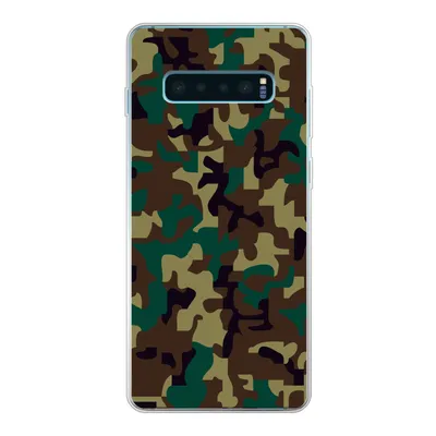 Produktbild von MuchoWow® Handyhülle Schutzhülle Hülle für Samsung Galaxy S10 Lite Camouflage-Muster mit dunklen Farben Silikon Softcase Handy Hülle - Schutz