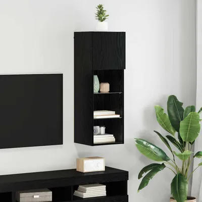 Zdjęcie produktu dla Maison Exclusive - RTV stojak montowany na ścianę, 30,5 x 30 x 90 cm, płyta wiórowa