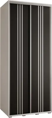 Produktbild von MEBLE KRYSPOL Davos 6 Schrank, zwei Türen - 235,2x120x60 cm - Weiß Schwarz Silber