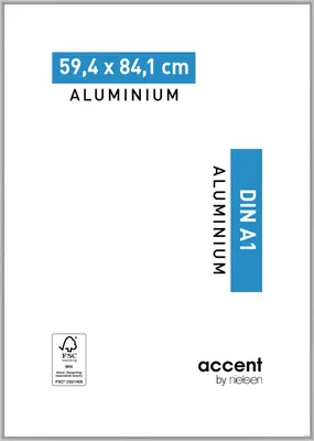 Produktbild von accent by nielsen Aluminium Bilderrahmen Accent, 59,4x84,1 cm (A1), Schwarz Matt
