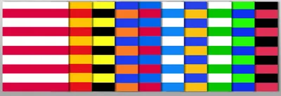 Produktbild von Fotokarton Streifen 300g/qm 49,5x68cm VE=10 Bogen 10 Farben sortiert