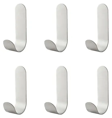 Image de Crochets adhésifs, crochets adhésifs en acier inoxydable, petits crochets adhésifs en acier inoxydable, porte-serviettes sans perçage, crochets muraux pour la salle de bains, la cuisine et l'armoire