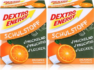 Produktbild von Dextro Energy Schulstoff Traubenzucker Orangen Geschmack 50g (2er Pack)