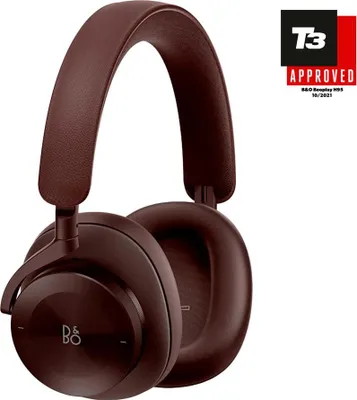 A pair of brown Bang & Olufsen Beoplay H95 on-ear headphones is shown against a white background. A T3 Approved logo is in the top right corner.