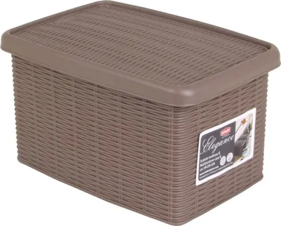 Produktbild von Box Elegance taupe Rattanoptik Aufbewahrungsbox Allzweckbox Ordnungsbox Regalbox