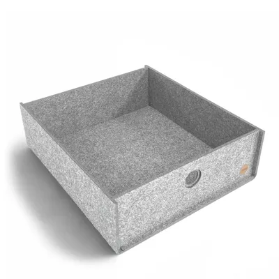 Produktbild von Aufbewahrungsbox CARGA Filz 39,5 x 35 x 12 cm ohne Deckel in hellgrau meliert