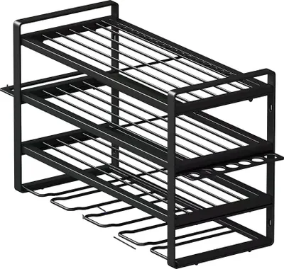Image de Étagère à outils, rangement multicouche, organisateur à montage mural, noir