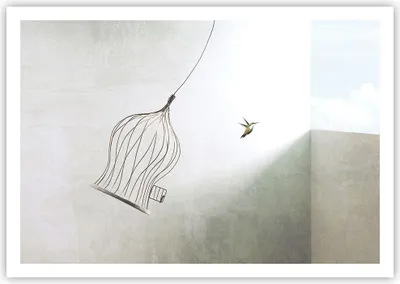 Produktbild von Poster - Poster ohne Rahmen - Flug Vogel Käfig - 100x70 cm - Wand Bild - Wanddeko - Wandbilder - Kunstposter - Wandposter - Bilder - Kunstdruck - Wanddekoration - Wandbild - P2XAA100x70-5085