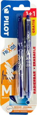 Produktbild von Pilot Frixion Ball M Medium 0,7mm 1+1 Packung, radierbar, nachfüllbar
