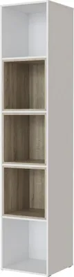 Produktbild von SMARTBett Standregal, Würfelregal  für Wohnzimmer, Kinderzimmer, Schlafzimmer und Büro |  Regal Weiss + 3 Würfel Eiche Sonoma
