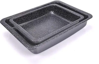 Imagen del producto de Set de moldes para horno Alluflon Vesuvia, 2 piezas, que incluye: molde para lasaña, molde para pasteles y fuente para hornear. Recubrimiento antiadherente, aluminio. Código: 0013556625