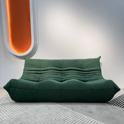 Produktbild von Sofa Couch Sessel Loungesessel Relaxsessel Polstersessel Lounge Chair Liegesessel Grün 3-Sitzer