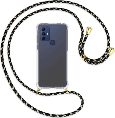 Produktbild von Handykette Backcover-Schutzhülle mit Band (Metall goldfarben) für TCL 30 SE, TCL 305, TCL 306 - camouflage